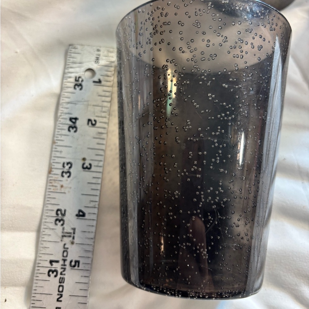 Set of 5 Black Speckled Glass Tumblers 5” - Picture 5 of 5